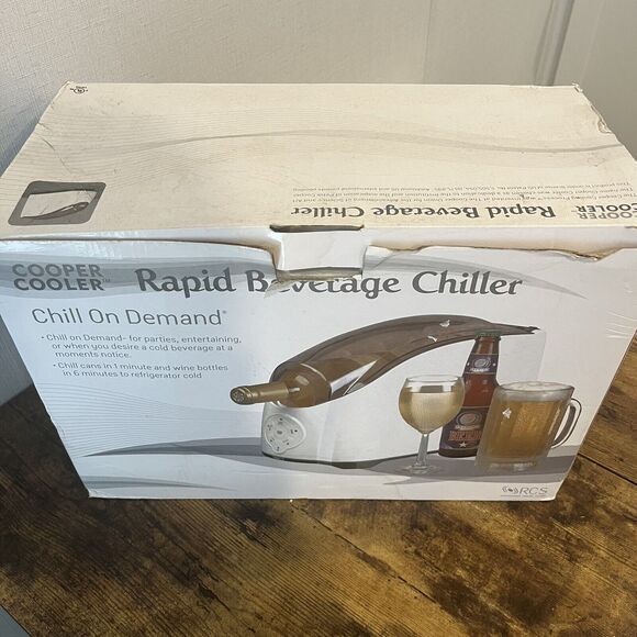 Cooper Cooler Rapid Beverage Chiller Cans Wine & Bottles HC-01 NOB TESTED White - Picture 5 of 8